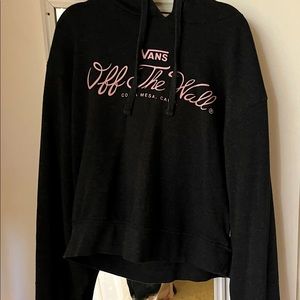 Vans Off The Wall grey crop hoodie